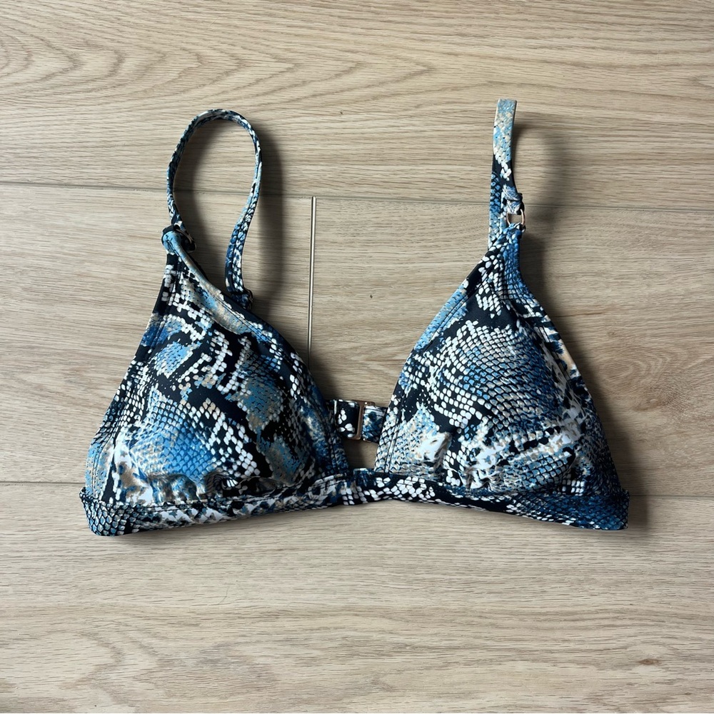 Snakeskin Print Bikini Top